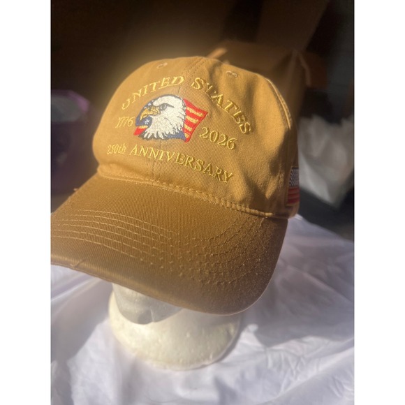 Other - United States 2026 250th Anniversary Baseball Cap‎ Tan Eagle Flag